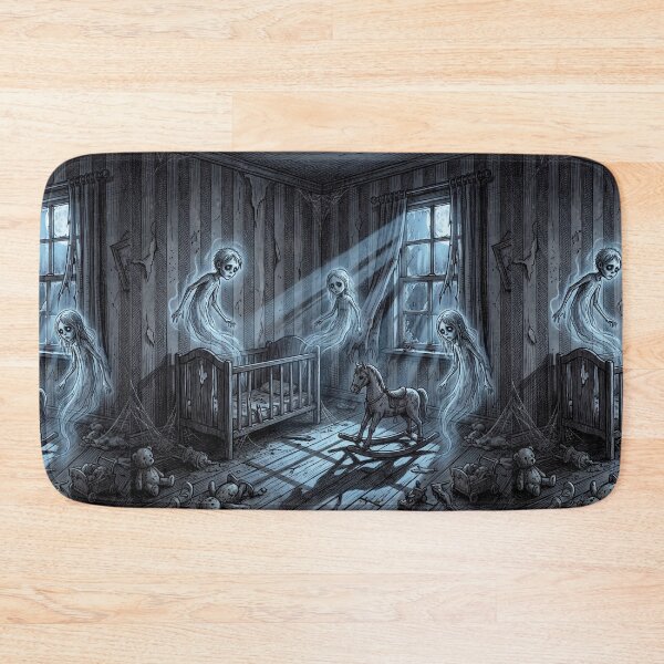Item preview, Ghostly Nursery with baby ghosts gothic horror illustration art designed and sold by Vintage Designs +.