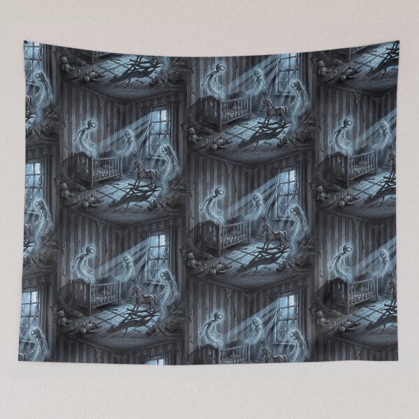 Item preview, Ghostly Nursery with baby ghosts gothic horror illustration art designed and sold by Vintage Designs +.