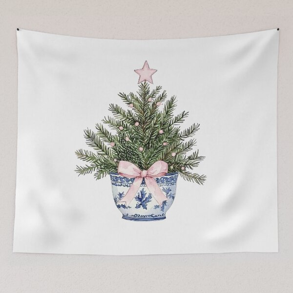 Item preview, Potted Christmas Tree with Pink Star designed and sold by Liededrom..