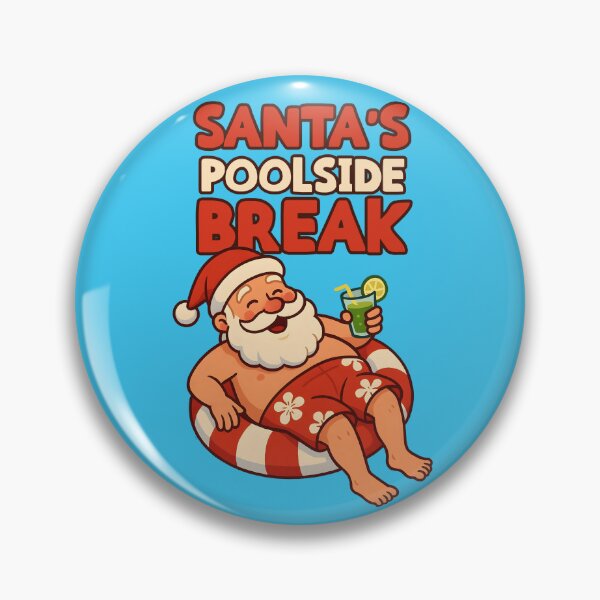 Item preview, Santa’s Poolside Break – Funny Summer Christmas Illustration designed and sold by Sea Gem.