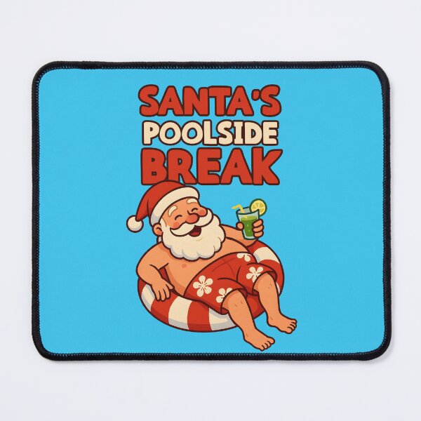 Item preview, Santa’s Poolside Break – Funny Summer Christmas Illustration designed and sold by Sea Gem.