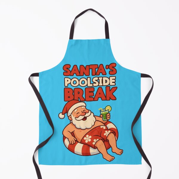 Item preview, Santa’s Poolside Break – Funny Summer Christmas Illustration designed and sold by Sea Gem.
