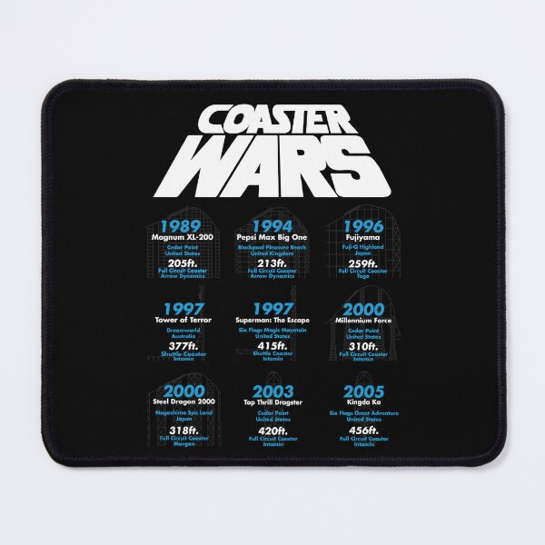 Item preview, Coaster Wars - 1989 to 2005 Rollercoaster Height Design designed and sold by CoasterMerch.