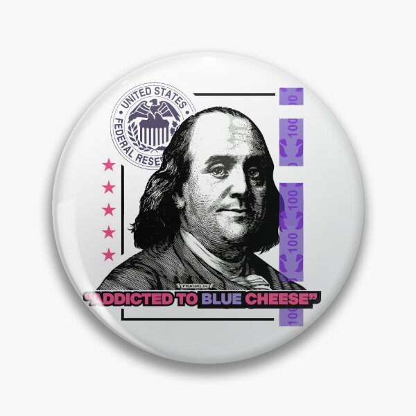 Item preview, Benjamin Franklin 'Addicted to Blue Cheese' Retro Art designed and sold by Rogue Heart Collective™.
