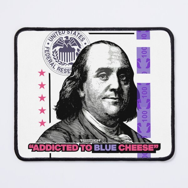 Item preview, Benjamin Franklin 'Addicted to Blue Cheese' Retro Art designed and sold by Rogue Heart Collective™.
