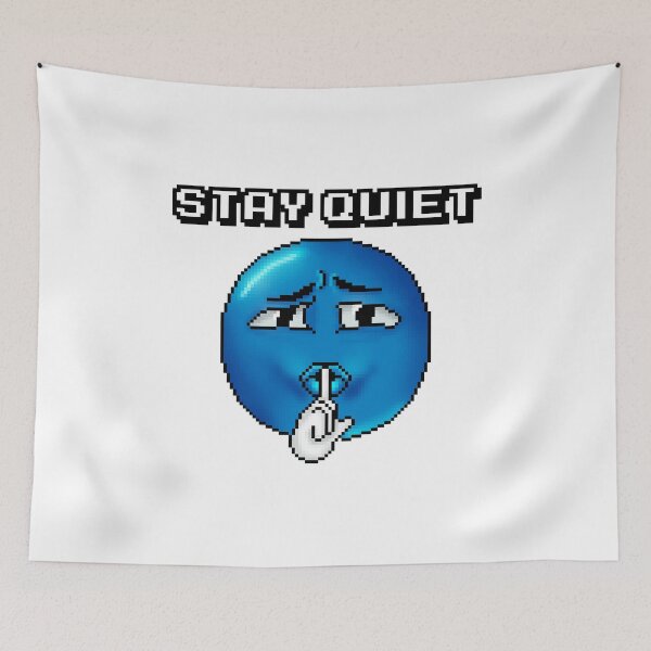 Item preview, Stay Quiet Pixel Meme – Blue Emoji Shhh Design designed and sold by Melivo-Pixel.