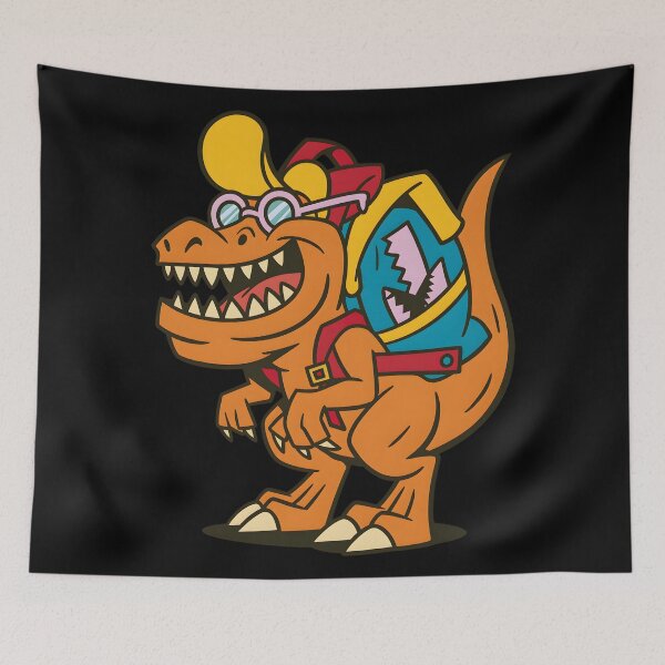 Item preview, Cute Backpack School Cartoon Dinosaur for Kids and Dino Lovers designed and sold by DrawHandArt.