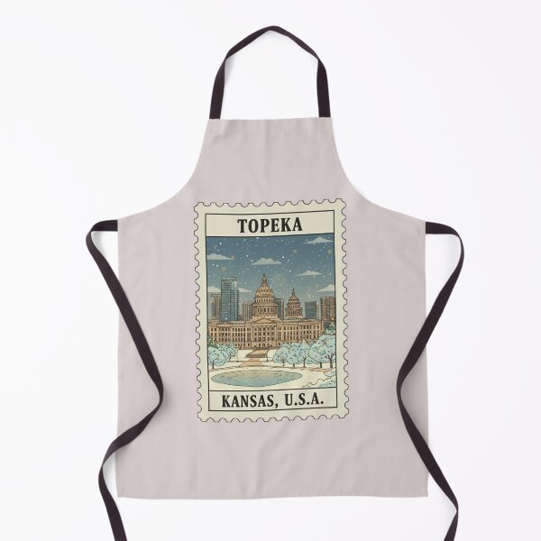 Item preview, Vintage Topeka Kansas Winter Night Stamp  designed and sold by allaboutstamps.