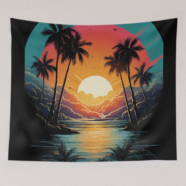 Item preview, Tropical Sunset Palm Paradise designed and sold by Lineer22.