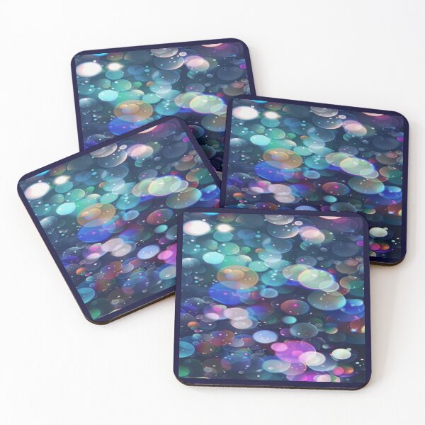 Item preview, Drawing of Colorful Vibrant Bubbles on Dark Background  designed and sold by NivyasArtistry.
