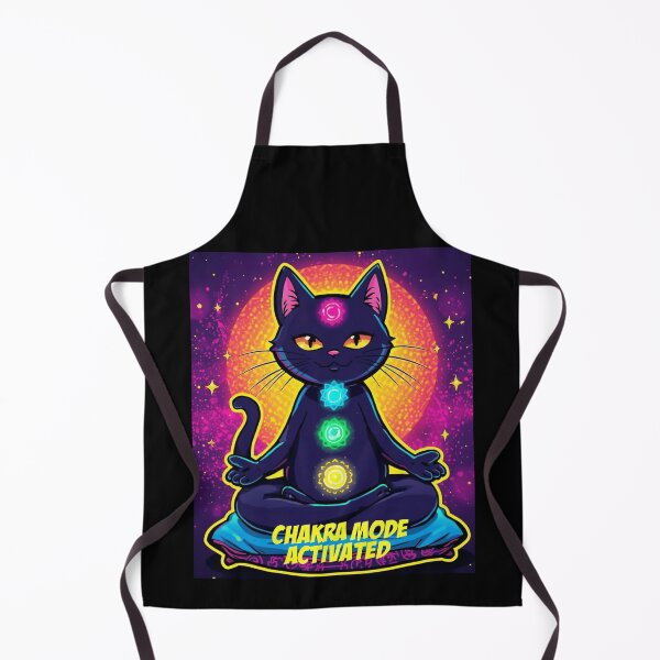 Item preview, Cat Meditation ver 5 – Calm Pop Art cat sitting on mat "chakra mode activated" Meditation Scene with quirky quote designed and sold by CosmicNook1.