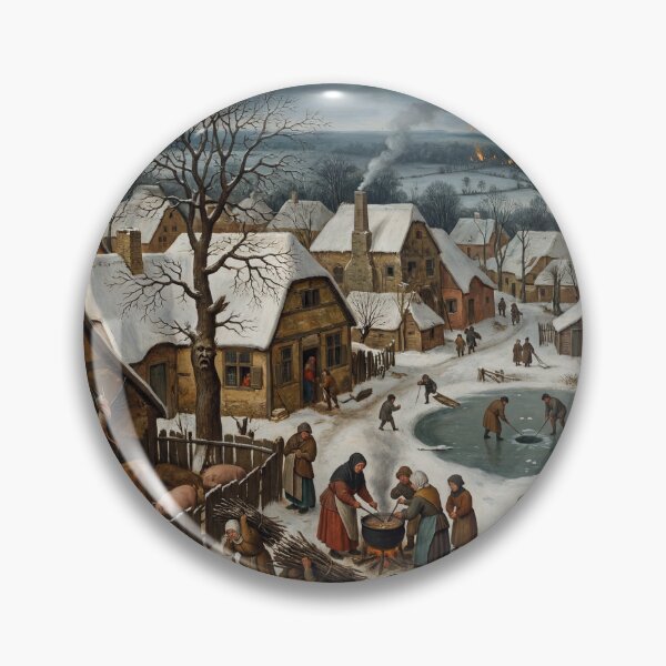 Item preview, Hellish winter village after Hieronymus Bosch and Pieter Bruegel designed and sold by Vintage Designs +.