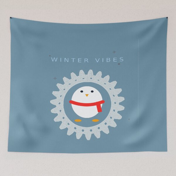 Item preview, winter vibes abstract, geometric penguin vector penguin art designed and sold by  Mudikeys.