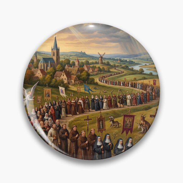 Item preview, Pilgrimage Mystical Procession after Hieronymus Bosch and Pieter Bruegel designed and sold by Vintage Designs +.