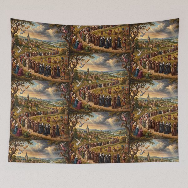Item preview, Pilgrimage Mystical Procession after Hieronymus Bosch and Pieter Bruegel designed and sold by Vintage Designs +.