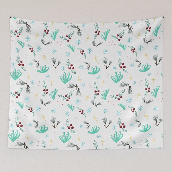 Item preview, Holly Berries Snowflakes and Christmas Stars designed and sold by HydrangeaDelMar.