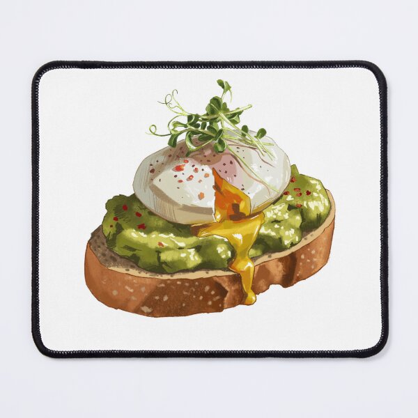 Item preview, Delicious toast topped with avocado, poached egg, and sprouts served on a wooden table in a bright kitchen designed and sold by Ms. Iryna.