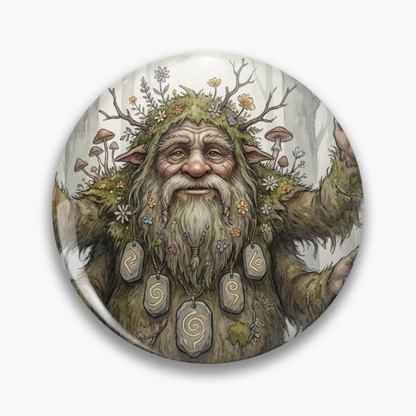 Item preview, Forest Giant Mystic Blessing creature of folklore watercolor artwork illustration designed and sold by Vintage Designs +.