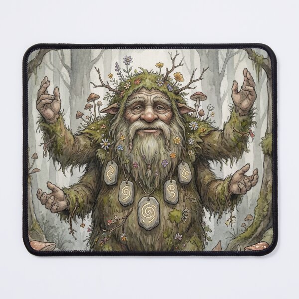 Item preview, Forest Giant Mystic Blessing creature of folklore watercolor artwork illustration designed and sold by Vintage Designs +.