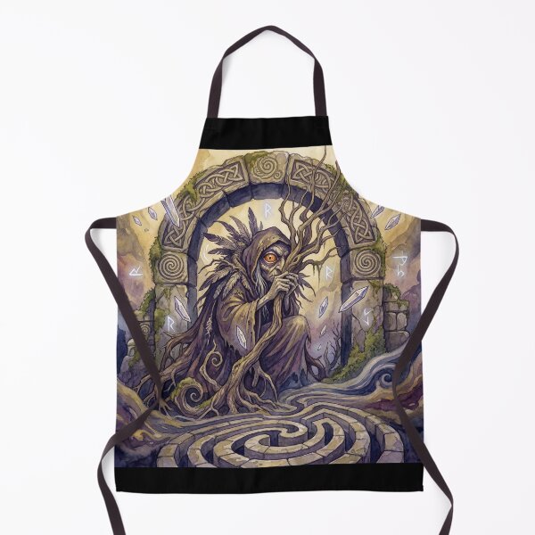 Item preview, Oracle Crystal Seer of the Labyrinth creature of folklore watercolor artwork illustration designed and sold by Vintage Designs +.