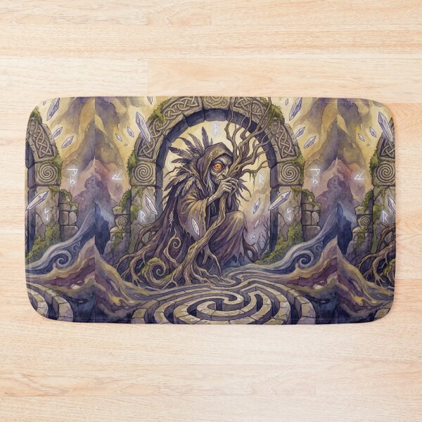 Item preview, Oracle Crystal Seer of the Labyrinth creature of folklore watercolor artwork illustration designed and sold by Vintage Designs +.
