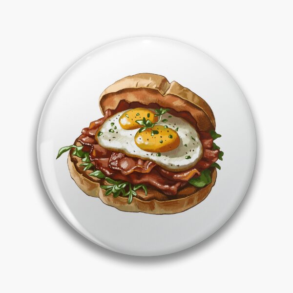 Item preview, Delicious sandwich with bacon, eggs, and greens served with a soft bun in a kitchen setting during the morning designed and sold by Ms. Iryna.