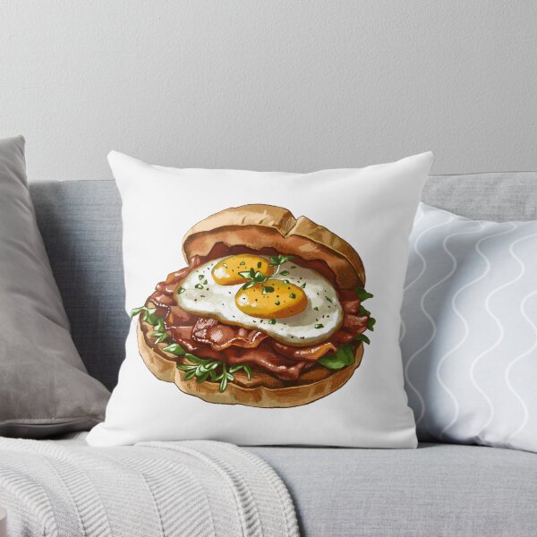 Item preview, Delicious sandwich with bacon, eggs, and greens served with a soft bun in a kitchen setting during the morning designed and sold by Ms. Iryna.