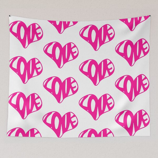 Item preview, Retro Love Hot Pink Heart designed and sold by DubiousDoodles.