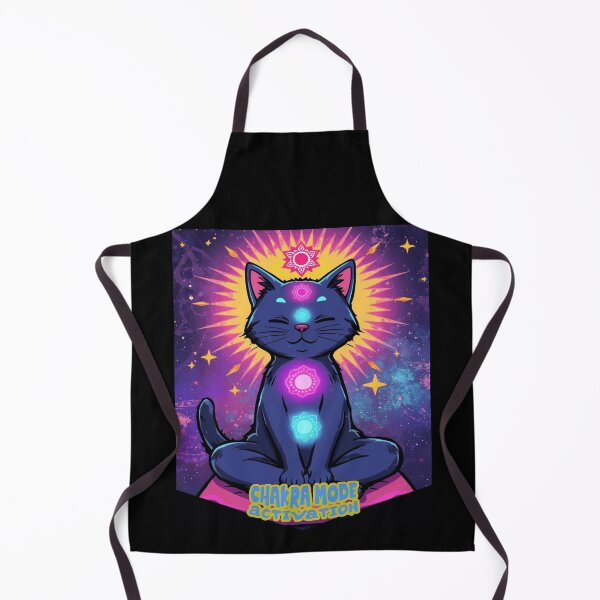 Item preview, Cat Meditation ver8 – Calm Pop Art cat sitting on mat "chakra mode activated" Meditation Scene with quirky quote designed and sold by CosmicNook1.