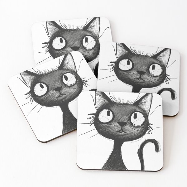 Item preview, Sketchy Wide-Eyed Black Cat designed and sold by Lineer22.
