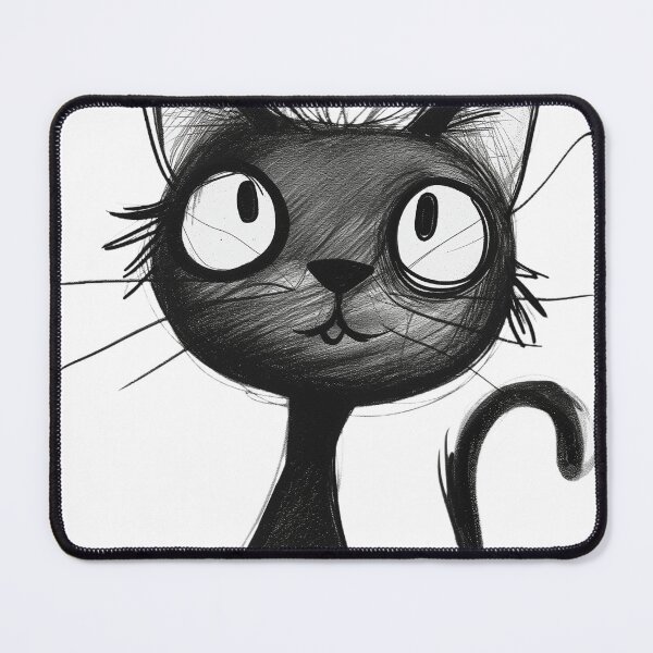 Item preview, Sketchy Wide-Eyed Black Cat designed and sold by Lineer22.