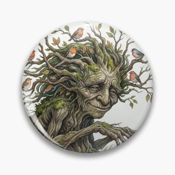 Item preview, Dryad Forest Spirit creature of folklore watercolor artwork illustration designed and sold by Vintage Designs +.
