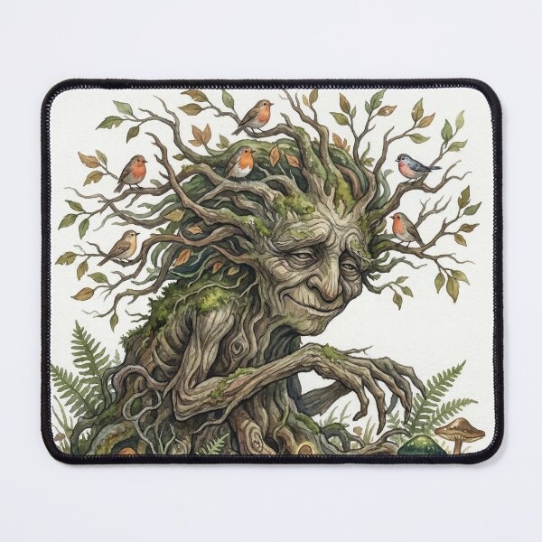 Item preview, Dryad Forest Spirit creature of folklore watercolor artwork illustration designed and sold by Vintage Designs +.