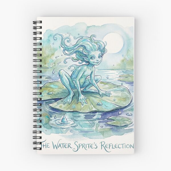 Item preview, Water Sprite creature of folklore watercolor artwork illustration designed and sold by Vintage Designs +.