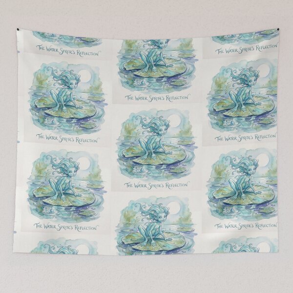 Item preview, Water Sprite creature of folklore watercolor artwork illustration designed and sold by Vintage Designs +.