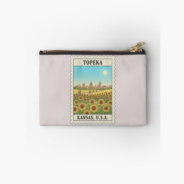 Item preview, Vintage Topeka Kansas Sunflower Field Stamp designed and sold by allaboutstamps.