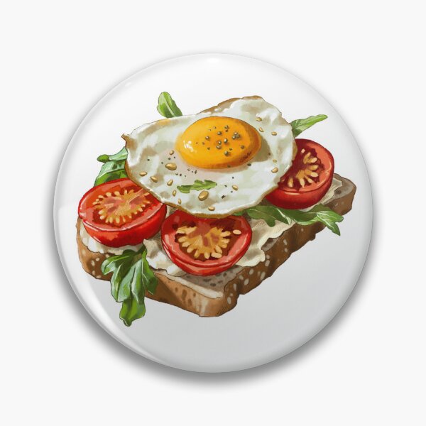 Item preview, Delicioso sándwich abierto con tomate, rúcula y huevo frito en pan integral servido para el desayuno. designed and sold by Ms. Iryna.
