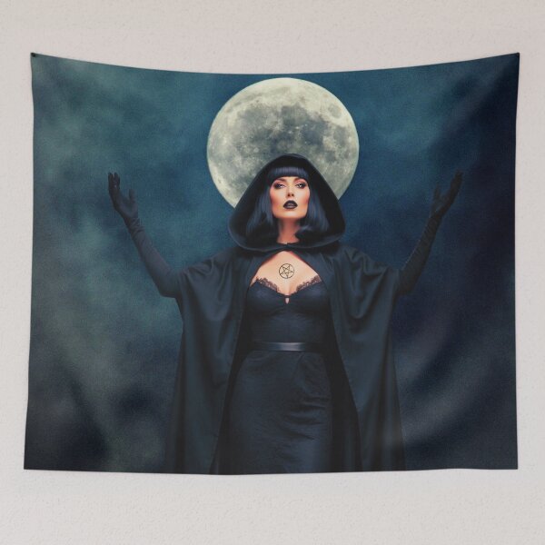 Item preview, witch – lunar ritual magic – gothic moon art designed and sold by Traumrausch.