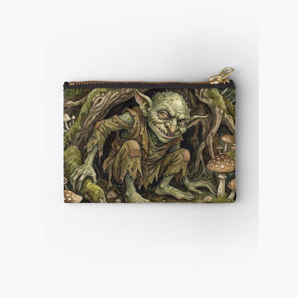 Item preview, Goblin Trinket Mischief creature of folklore watercolor artwork illustration designed and sold by Vintage Designs +.
