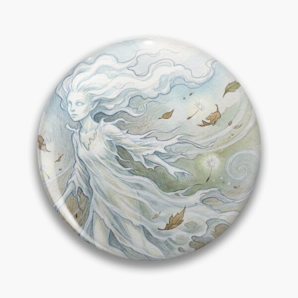 Item preview, Ethereal Wind Sprite creature of folklore watercolor artwork illustration designed and sold by Vintage Designs +.