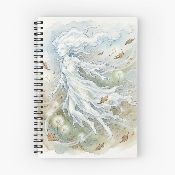 Item preview, Ethereal Wind Sprite creature of folklore watercolor artwork illustration designed and sold by Vintage Designs +.