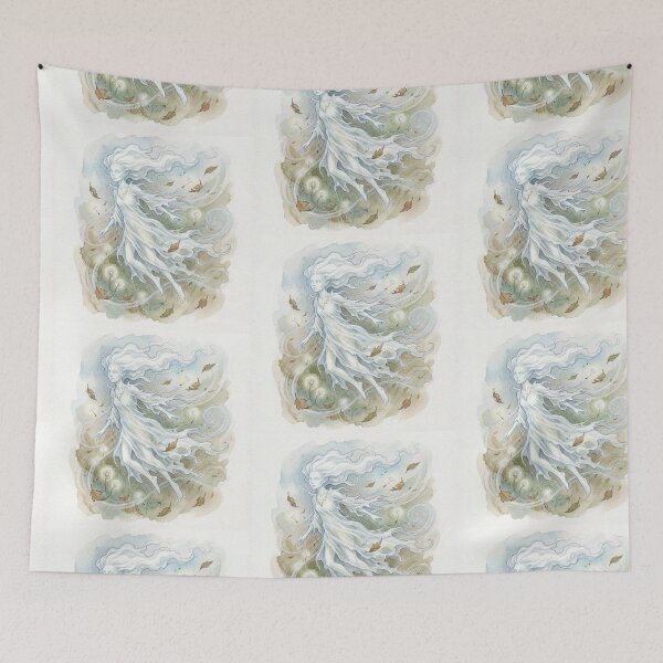 Item preview, Ethereal Wind Sprite creature of folklore watercolor artwork illustration designed and sold by Vintage Designs +.