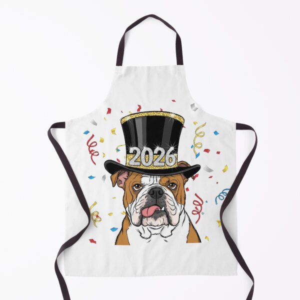 Item preview, Bulldog With New Year Hat designed and sold by PetJoyPrintsCO.