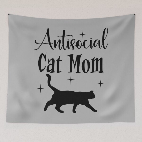 Item preview, Antisocial Cat Mom Black Cat Mid Century Modern Graphic designed and sold by Itaya Art.