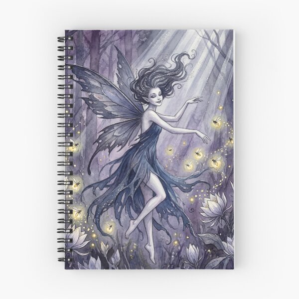Item preview, Moonlit Moth Fairy creature of folklore watercolor artwork illustration designed and sold by Vintage Designs +.