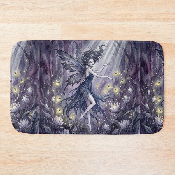 Item preview, Moonlit Moth Fairy creature of folklore watercolor artwork illustration designed and sold by Vintage Designs +.