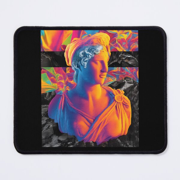 Item preview, Neon Greek Statue Psychedelic Classical Bust Surreal Vaporwave designed and sold by DrawHandArt.