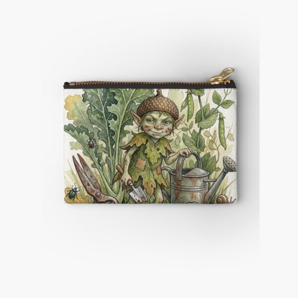 Item preview, Garden Pixie creature of folklore watercolor artwork illustration designed and sold by Vintage Designs +.