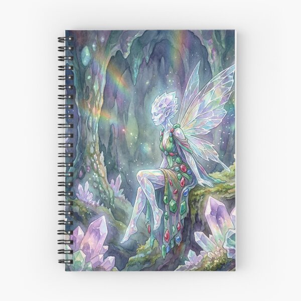 Item preview, Crystal Fairy Cave creature of folklore watercolor artwork illustration designed and sold by Vintage Designs +.