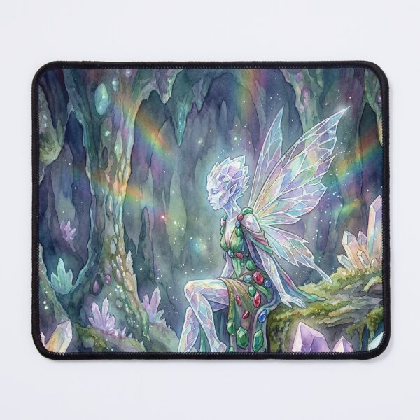 Item preview, Crystal Fairy Cave creature of folklore watercolor artwork illustration designed and sold by Vintage Designs +.
